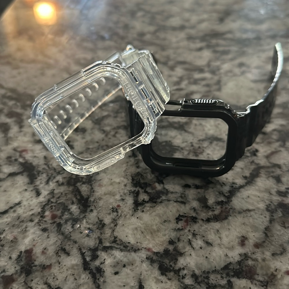 Apple Watch sleeve and band.  Never used - black and clear